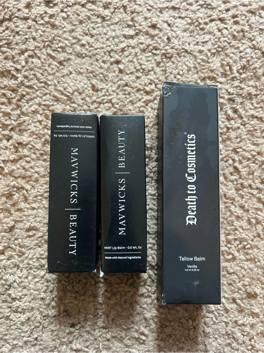 Mawwicks Beauty & Death to Cosmetics Lip and Tallow Balm Set - Black Packaging